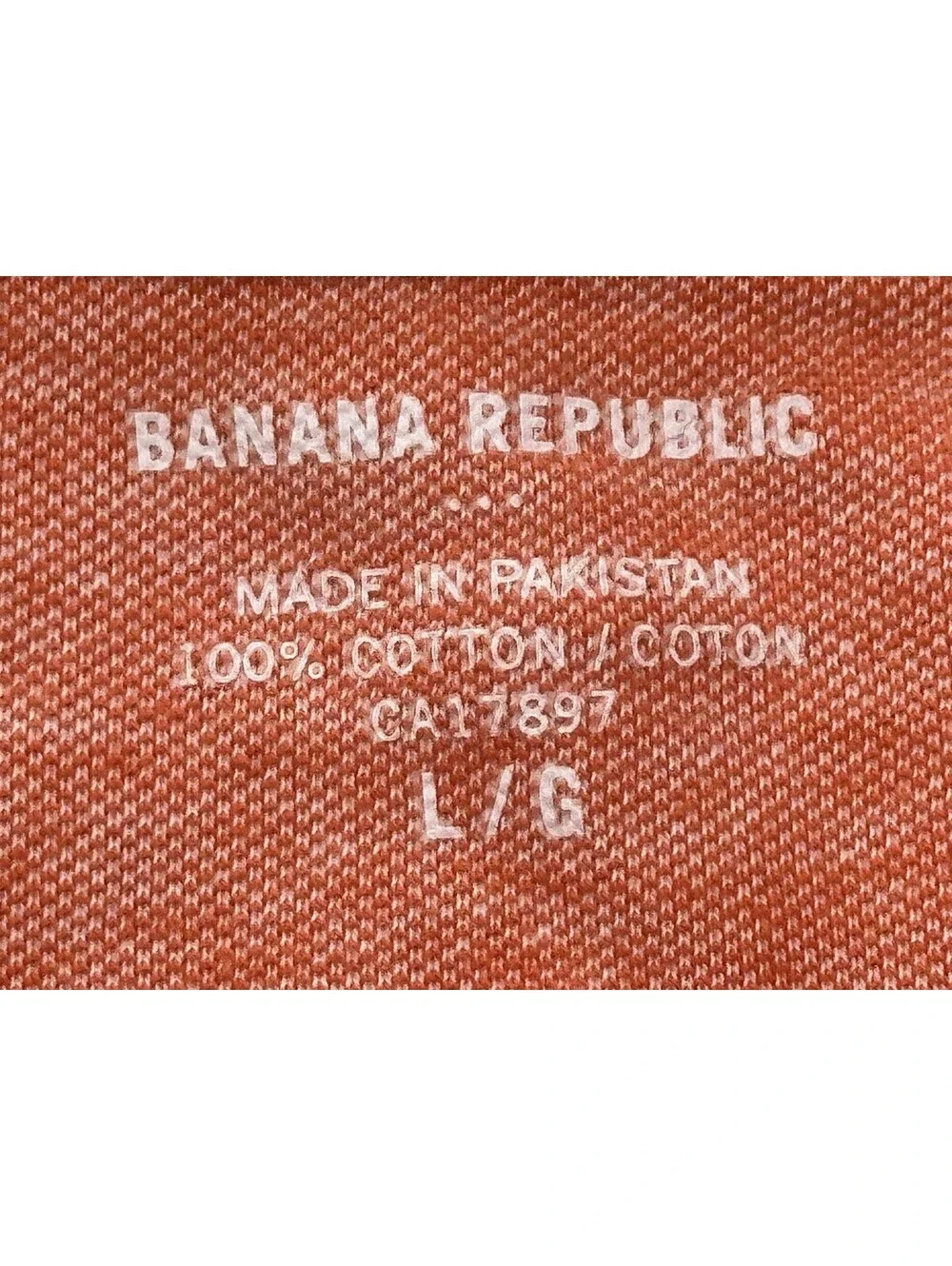 Banana Republic 1/4 Button Cotton Polo Shirt Orange Mens L